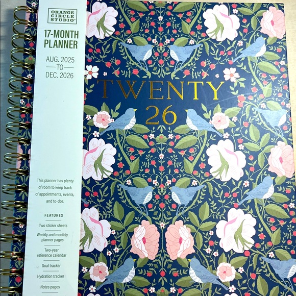 Orange Circle Studio 17-Month Planner with Floral and Bird Design 25-26 - Picture 1 of 5